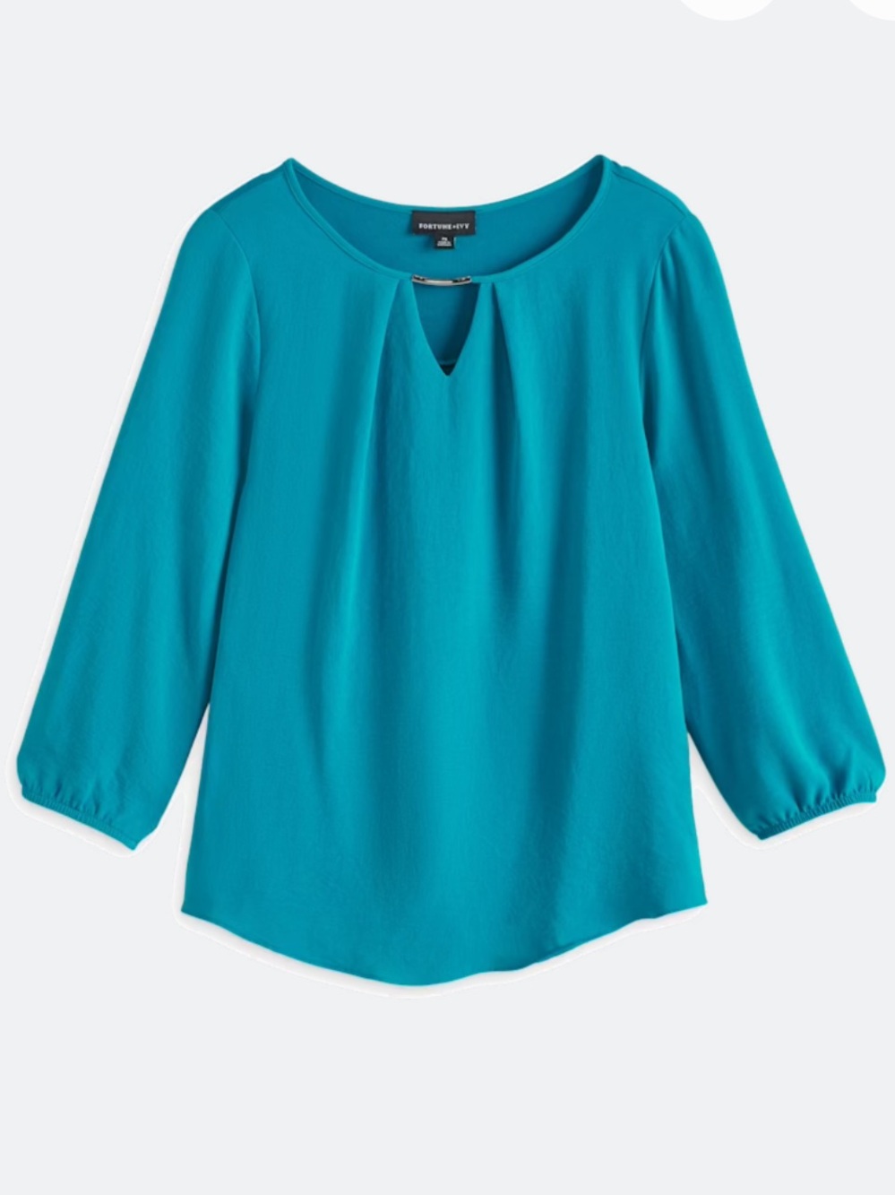 Estrella Keyhole Blouse with Three-Quarter Sleeves